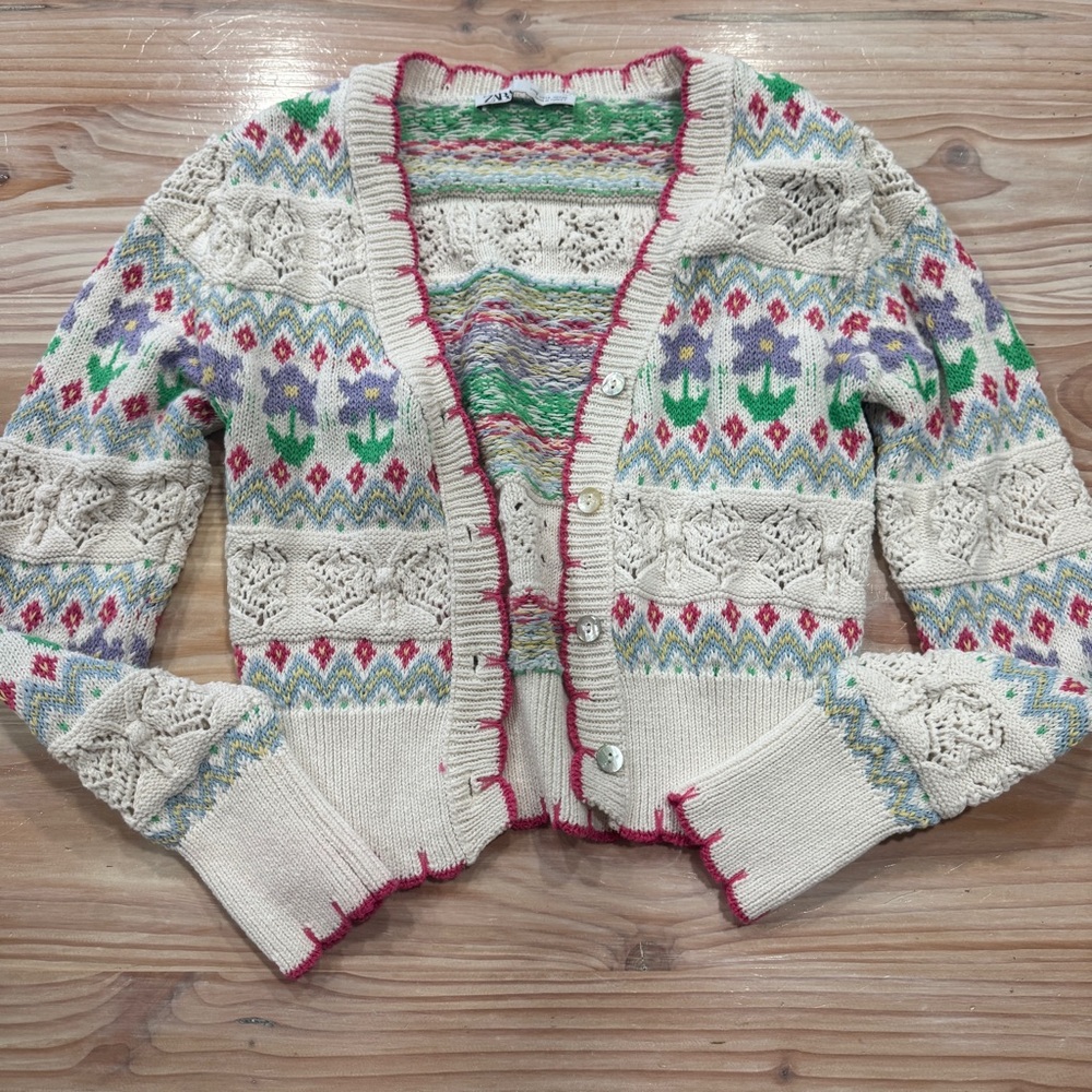 Zara Tulip Knit Sweater SMALL